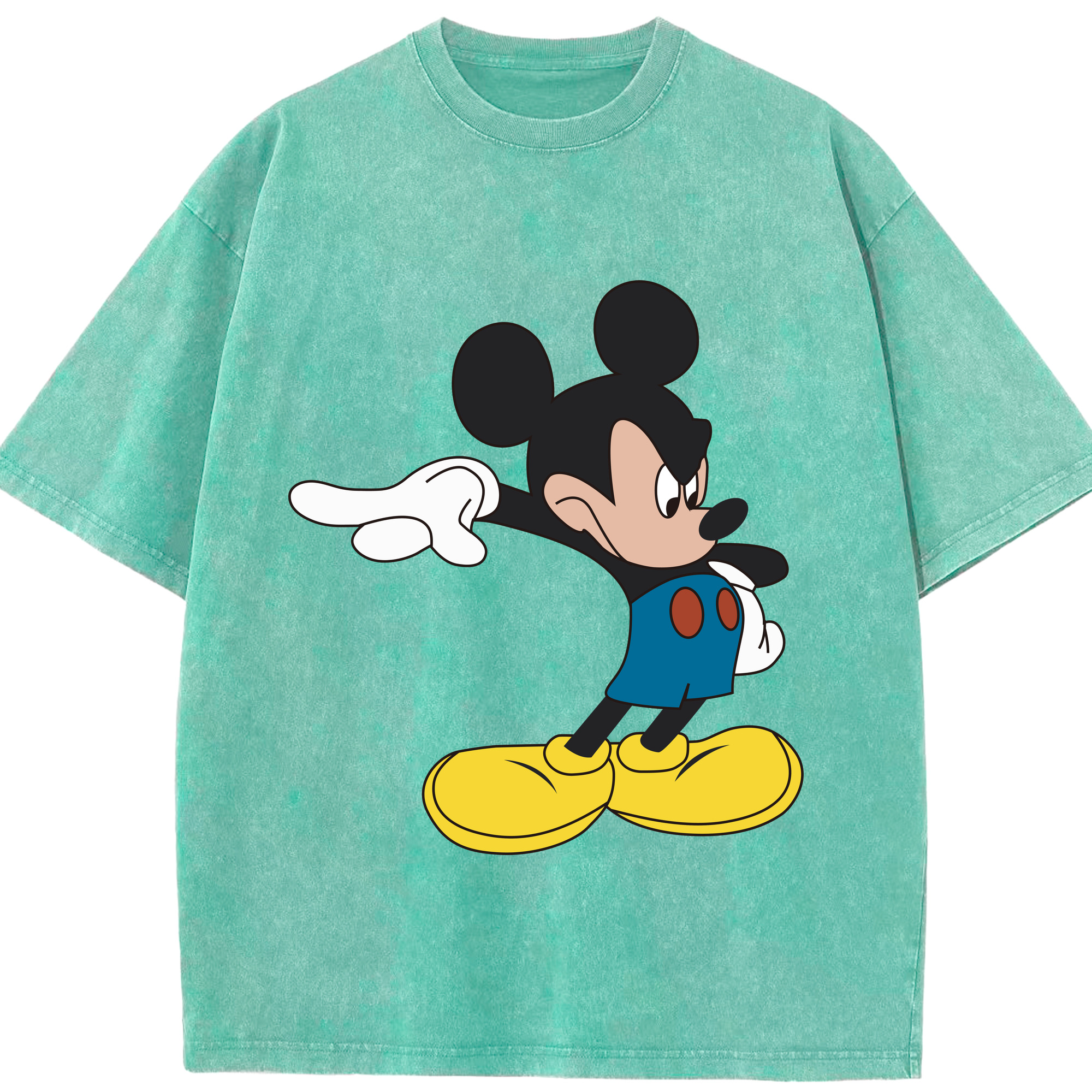 （画像用） ミッキーマウス Mickey Mouse 綿100% ヴィンテージ風 半袖Tシャツ（フロントプリント）